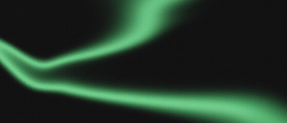 Abstract Mint Green Glowing Neon Wave on Black Background