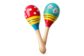 Colorful Maracas Shakers pair isolated with transparent background image