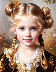 Artistic Portrait of a Little Renaissance Girl 15