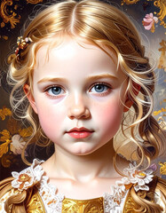 Artistic Portrait of a Little Renaissance Girl 16