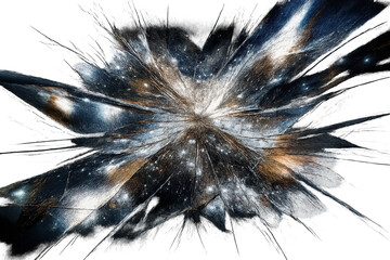 Abstract fractured pattern design on a transparent background effect.