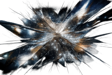Abstract fractured pattern design on a transparent background effect.
