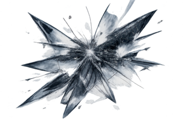 Cracked Ice Star Exploding Shards on a transparent background artwork
