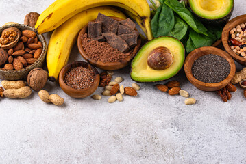 Products containing natural magnesium Mg