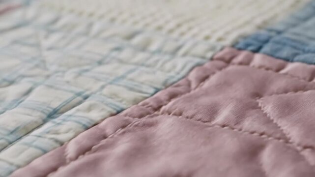 Handmade quilt with floral design