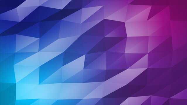 Abstract moving triangles blue purple low poly digital futuristic. Abstract background