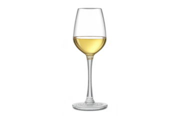 Elegant Wine Glass with Liquid on a transparent background image here.