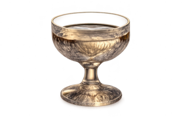 Ornate golden chalice on a transparent background, elegant and refined.