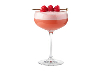 Classic Clover Club cocktail with raspberry garnish and foam in a coupe glass
