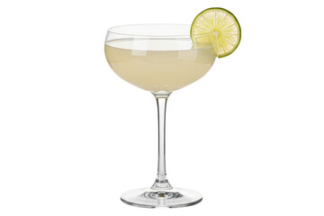 Classic Daiquiri cocktail with lime wheel garnish in coupe glass