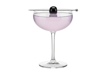 Classic Aviation cocktail with cherry garnish in a coupe glass