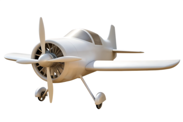 White vintage propeller airplane  isolated on a transparent background,PNG.AI GENERATED