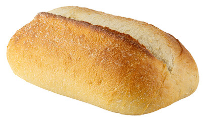 Bread. Fresh white bread loaf with crispy golden crust. Traditional bakery product, homemade wheat bread for food design, cooking, grocery, breakfast, baking, sandwich preparation. Rustic bakery