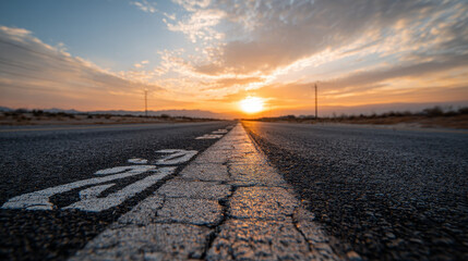 Open, empty road leading forward into the new year 2022, symbolizing upcoming goals and leaving 2021 behind. Concept of passing time, future planning, life changes, new beginnings, growth