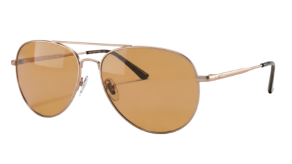 Elegant gold aviator sunglasses with brown lenses isolated PNG, stylish eyewear for sun protection and fashion accessory on transparent background