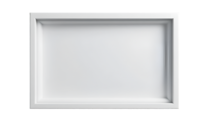 Modern white square frame on black background for design