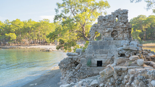 Ruins of the ancient city of Phaselis in Lycia in modern Turkey