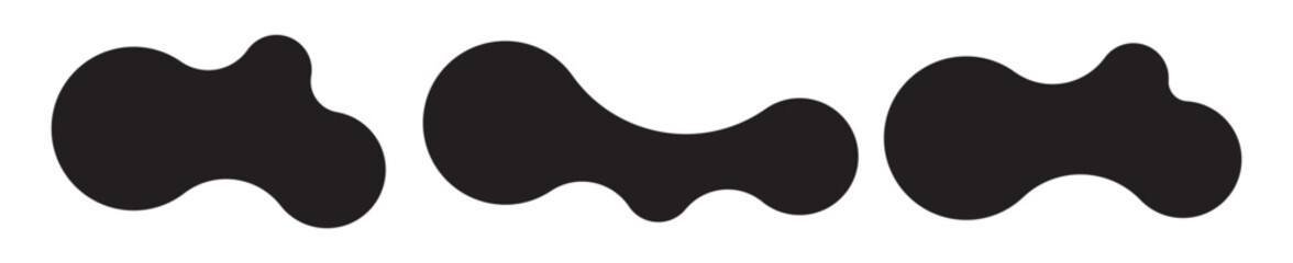 Set of abstract metaball shapes