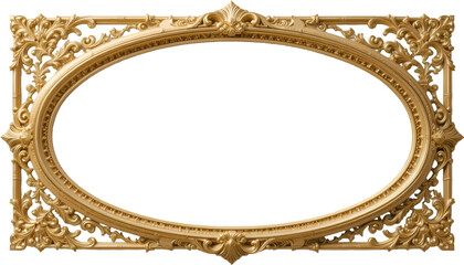Elegant gold ornamental frame on black background
