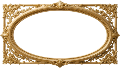 Elegant gold ornamental frame on black background