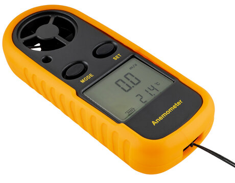 Wind measuring device, anemometer