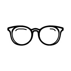 Fototapeta premium Stylish round frame glasses vector image for eyewear fashion and vision correction accessories design element