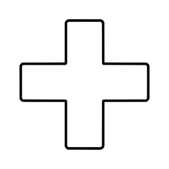 Obraz premium Outline plus sign symbol vector graphic illustration for medical cross and addition sign design 100
