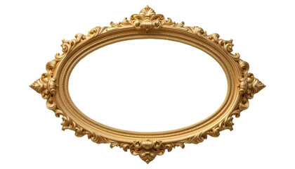 Elegant gold ornate frame on black background for luxurious decor