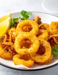 Knusprig frittierte Baby-Tintenfischringe