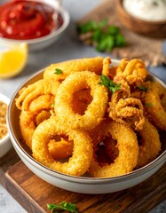 Knusprig frittierte Baby-Tintenfischringe