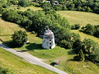 Old, historic Dutch windmill in Eckartsberga in Saxony-Anhalt