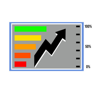 Percentage rising trend arrow seta performance financial. Vector illustration.