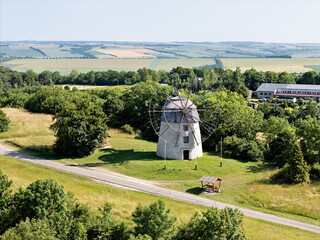 Old, historic Dutch windmill in Eckartsberga in Saxony-Anhalt