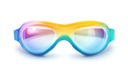 Fototapeta premium Colorful swim goggles isolated on white background for aquatic activities