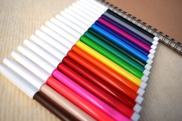 Fototapeta premium 並べたカラーペン