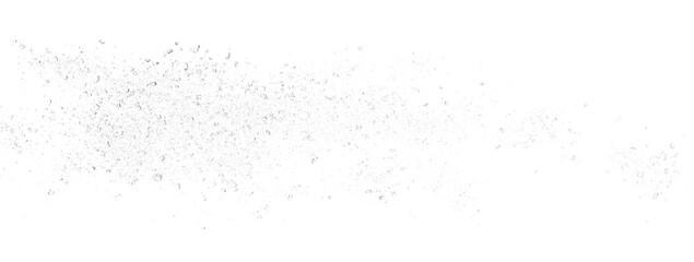 Crystallized sugar flying, isolated on white, clipping path, macro