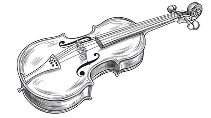 Obraz premium Detailed illustration of a classical violin on white background vector design