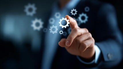 Customize settings options interface design heavily defocused background business solutions technology management concept configuration optimization visualization with copy