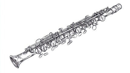 Obraz premium Detailed illustration of a musical instrument with keys and bell
