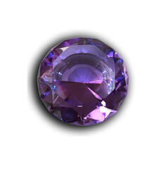 Glittering gem, purple amethyst on transparent background, 3D rendering