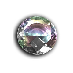 Glittering gem, diamond white on transparent background, 3D rendering