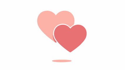 Two Pink Heart Icons for Love and Romance Concept