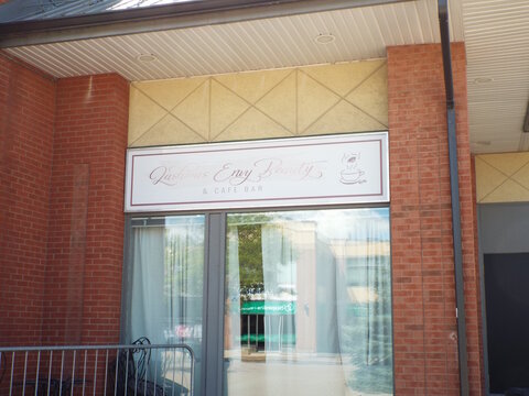 Orleans, ON, Canada-June 30,2025: The front of "Lashious Envy Beauty and Cafe Bar," at 250 Centrum Blvd.
