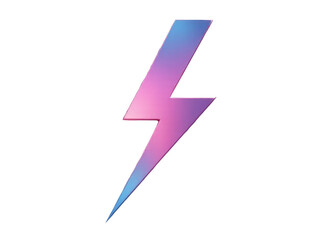 A bright purple and blue lightning bolt on a white background, ideal for highlighting or illustrating concepts related to energy, power, or sudden inspiration