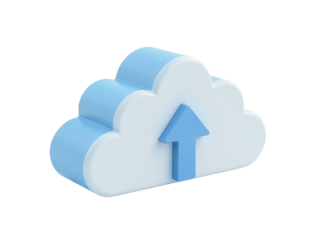 A stylized cloud with an arrow pointing up for motivational or inspirational purposes