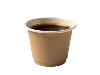 A single serving of hot brewed coffee served in a cup on a clean white background