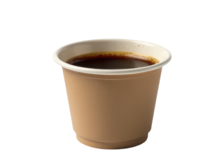 A single serving of hot brewed coffee served in a cup on a clean white background