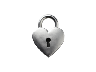 A decorative lock with a heart shape and a keyhole in the center, perfect for romantic gestures or decorative purposes