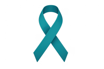 Teal awareness ribbon symbolizing support and solidarity