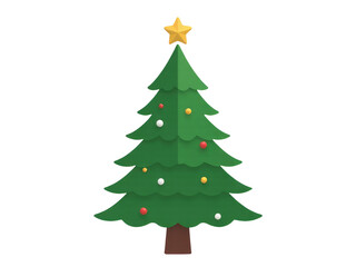 Obraz premium A festive Christmas tree with a shining star on top